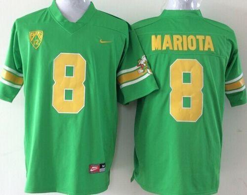 Ducks #8 Marcus Mariota Green 1994 Throwback Stitched Youth NCAA Jersey - Click Image to Close